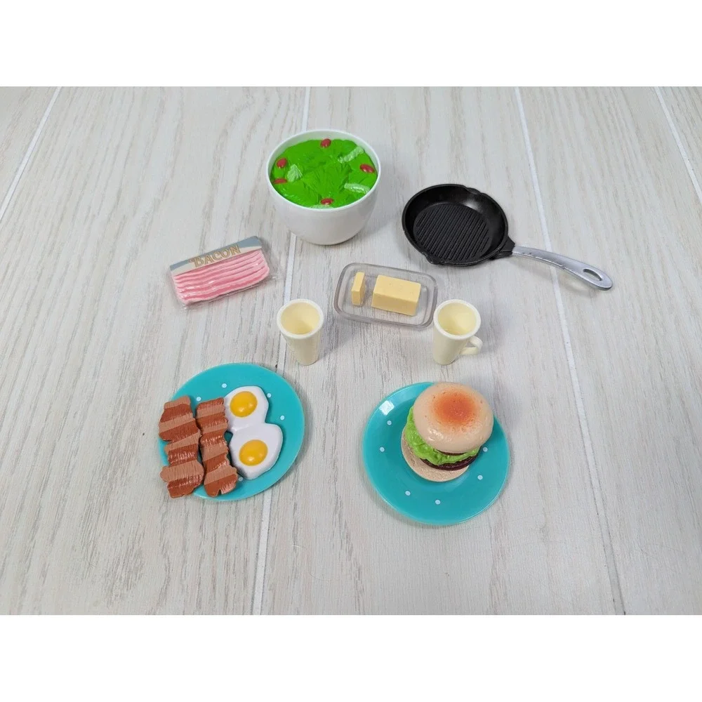 Our Generation Battat + Doll Accessories Burger Breakfast Food Dishes‎ lot